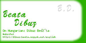 beata dibuz business card